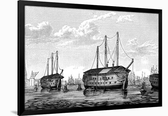 Danish Prison-Ships 'Dronning Maria' and 'Waldemar, Copenhagen, 1848-1849-null-Framed Giclee Print