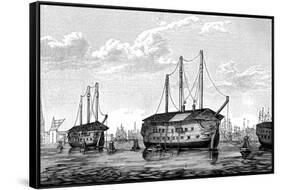 Danish Prison-Ships 'Dronning Maria' and 'Waldemar, Copenhagen, 1848-1849-null-Framed Stretched Canvas