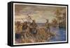 Danish Raiders in the Coastal Marshlands of East Anglia-Allen Stewart-Framed Stretched Canvas