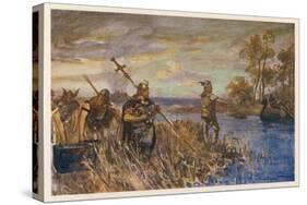 Danish Raiders in the Coastal Marshlands of East Anglia-Allen Stewart-Stretched Canvas