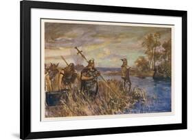 Danish Raiders in the Coastal Marshlands of East Anglia-Allen Stewart-Framed Art Print