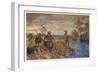 Danish Raiders in the Coastal Marshlands of East Anglia-Allen Stewart-Framed Art Print