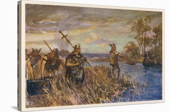 Danish Raiders in the Coastal Marshlands of East Anglia-Allen Stewart-Stretched Canvas