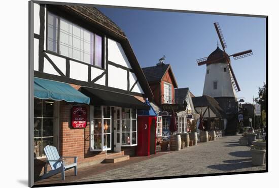 Danish-Styled Street and Windmill-Stuart Black-Mounted Photographic Print