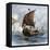 Danish Viking Ship, Raven, at Sea-null-Framed Stretched Canvas