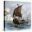 Danish Viking Ship, Raven, at Sea-null-Stretched Canvas