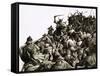 Danish Vikings Attack the British Forces under King Alfred-C.l. Doughty-Framed Stretched Canvas