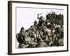 Danish Vikings Attack the British Forces under King Alfred-C.l. Doughty-Framed Giclee Print