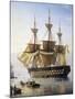 Danish Warship at Anchor in Harbor of Copenhagen-Carl Johan Neumann-Mounted Giclee Print