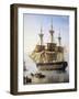 Danish Warship at Anchor in Harbor of Copenhagen-Carl Johan Neumann-Framed Giclee Print