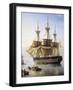 Danish Warship at Anchor in Harbor of Copenhagen-Carl Johan Neumann-Framed Giclee Print