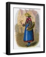 Danish Woman Selling Flowers, 1809-W Dickes-Framed Giclee Print