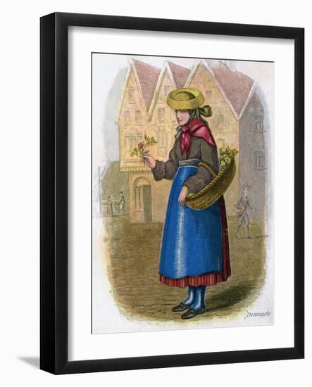Danish Woman Selling Flowers, 1809-W Dickes-Framed Giclee Print