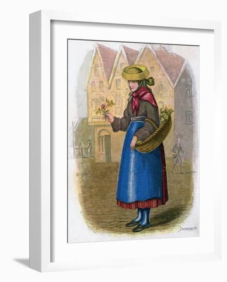 Danish Woman Selling Flowers, 1809-W Dickes-Framed Giclee Print