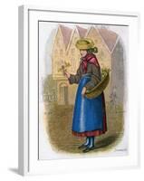 Danish Woman Selling Flowers, 1809-W Dickes-Framed Giclee Print