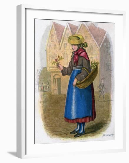 Danish Woman Selling Flowers, 1809-W Dickes-Framed Giclee Print