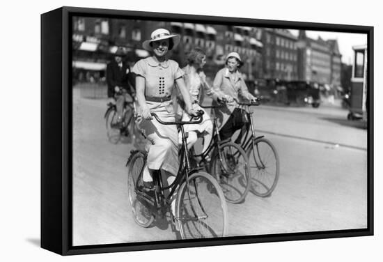 Danish Women Cyclist-null-Framed Stretched Canvas