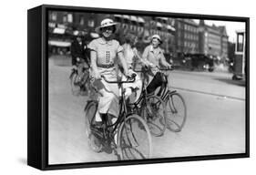 Danish Women Cyclist-null-Framed Stretched Canvas