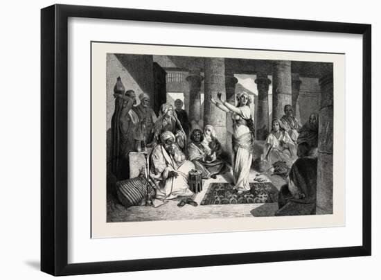 Dans in the Ruins of Karnak. Egypt, 1879-null-Framed Giclee Print