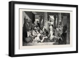 Dans in the Ruins of Karnak. Egypt, 1879-null-Framed Giclee Print