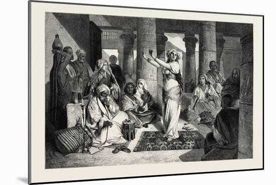 Dans in the Ruins of Karnak. Egypt, 1879-null-Mounted Giclee Print