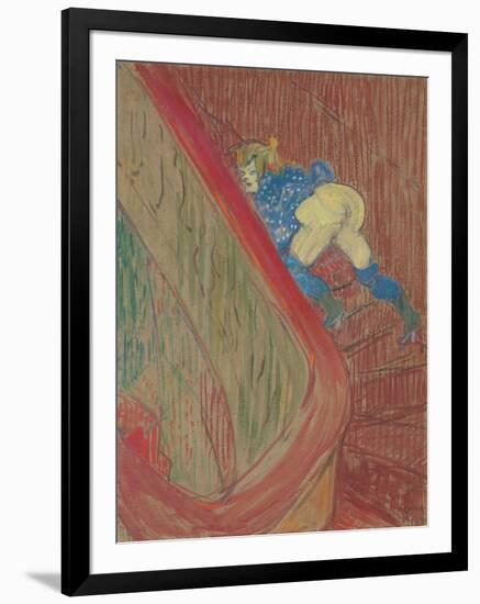 Dans L'Escalier De La Rue Des Moulins, 1893-Henri de Toulouse-Lautrec-Framed Giclee Print