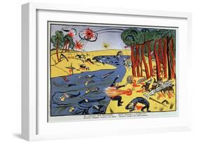 Dans La Bonne Foret D'aout... (In the Good Forest of August...). Satire De La Premiere Guerre Mondi-Kazimir Severinovich Malevich-Framed Giclee Print