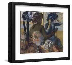 Dans la chapellerie, 1882-Edgar Degas-Framed Art Print