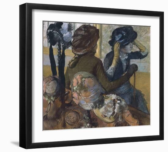 Dans la chapellerie, 1882-Edgar Degas-Framed Art Print