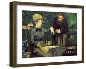 Dans la Serre (In the Winter Garden), 1879-Edouard Manet-Framed Giclee Print