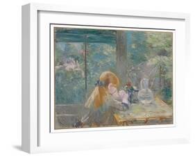 Dans la véranda, 1884 by Berthe Morisot-Berthe Morisot-Framed Giclee Print