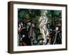 Dans Le Jardin D'ete. (Des Familles Endimanchees En Promenade, Autour D'une Statue, a Saint Petersb-Sergei Yurevich Sudeikin-Framed Giclee Print