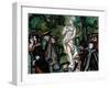 Dans Le Jardin D'ete. (Des Familles Endimanchees En Promenade, Autour D'une Statue, a Saint Petersb-Sergei Yurevich Sudeikin-Framed Giclee Print