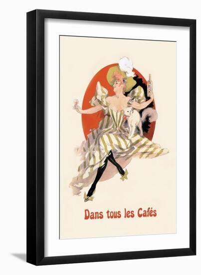 Dans Tous les Cafes: Quinquina Dubonnet-Jules Ch?ret-Framed Art Print