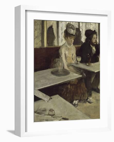 Dans un café, dit aussi l'absinthe (Ellen Andrée et Marcellin Desboutin)-Edgar Degas-Framed Giclee Print