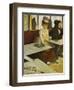 Dans Un Cafe or L'Absinthe, Ellen Andree and Marcellin Desboutin, Around 1875-1876-Edgar Degas-Framed Giclee Print