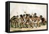Danse du bison chez les Indiens d'Amérique du Nord-Mc Gahey d'après G. Catlin-Framed Stretched Canvas