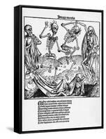 Danse Macabre, Illustration from "Liber Chronicarum" by Hartmann Schedel Nuremberg, Published 1493-Michael & Pleydenwurff Wolgemuth-Framed Stretched Canvas