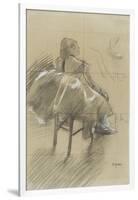 Danseuse assise, de trois quarts à droite-Edgar Degas-Framed Giclee Print