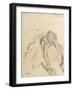 Danseuse assise, essayant ses pointes-Edgar Degas-Framed Premium Giclee Print