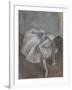 Danseuse assise,penchée en avant,elle se masse le pied gauche.-Edgar Degas-Framed Giclee Print