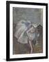 Danseuse assise,penchée en avant,elle se masse le pied gauche.-Edgar Degas-Framed Giclee Print