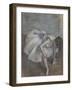 Danseuse assise,penchée en avant,elle se masse le pied gauche.-Edgar Degas-Framed Giclee Print