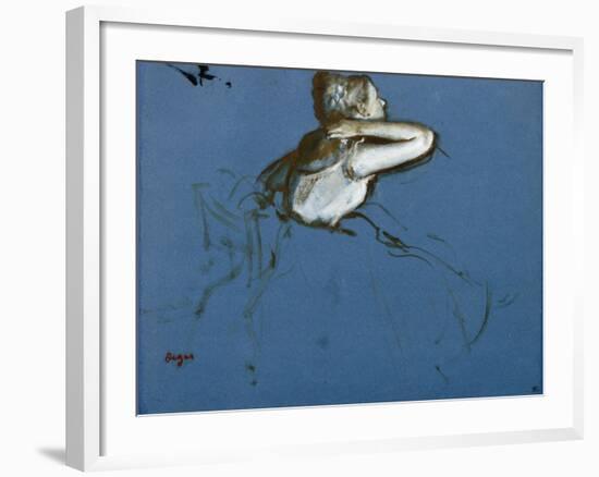 Danseuse assise, vue de profil vers la droite-Edgar Degas-Framed Giclee Print