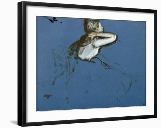 Danseuse assise, vue de profil vers la droite-Edgar Degas-Framed Giclee Print