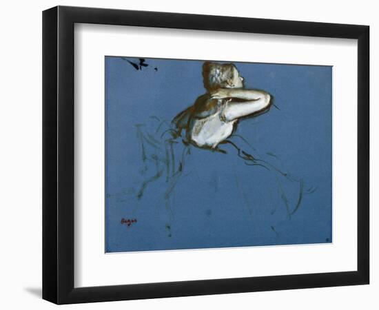 Danseuse assise, vue de profil vers la droite-Edgar Degas-Framed Giclee Print