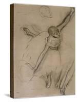 Danseuse au bouquet et étude de bras-Edgar Degas-Stretched Canvas
