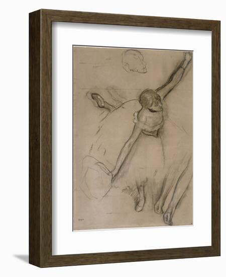 Danseuse au bouquet et étude de bras-Edgar Degas-Framed Giclee Print