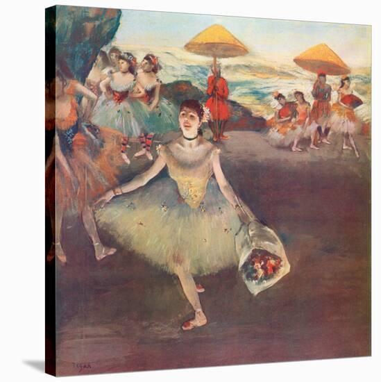 Danseuse au Bouquet Saluant-Edgar Degas-Stretched Canvas