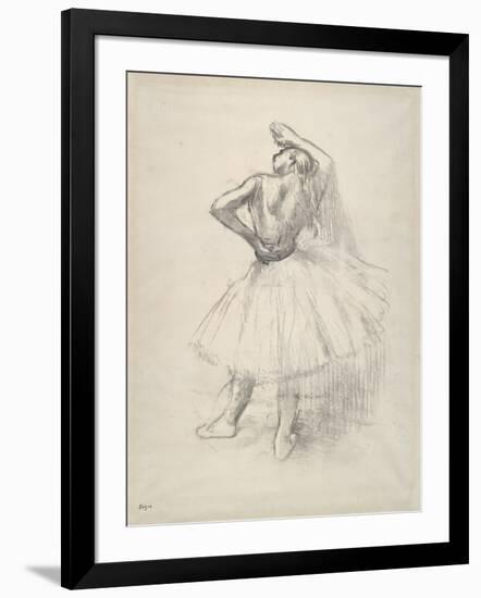 Danseuse debout, le bras droit levé , c.1891-Edgar Degas-Framed Giclee Print